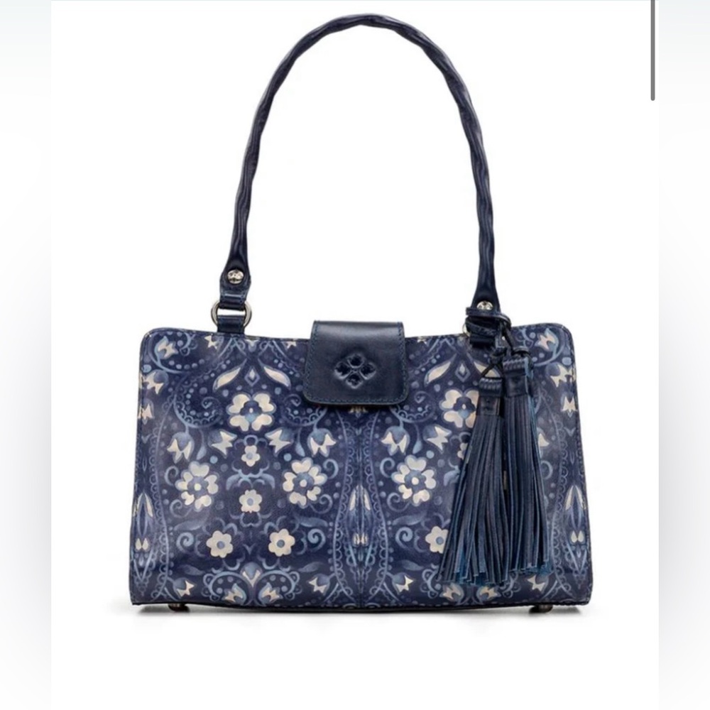 Patricia Nash Blue Floral Shoulder Bag
